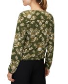 Chemise jersey imprimée fleurs verte