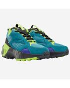 Baskets en Velours de Cuir & Mesh Aztrek Double Mix T vert/bleu