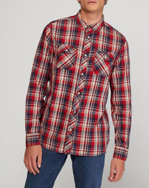 Chemise Regular Fit Gekark carreaux rouge/marine/écru