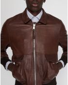 Veste en Cuir d'Agneau cognac