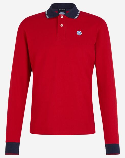 Polo en coton piqué rouge