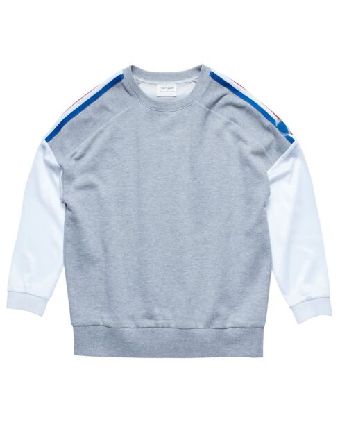 Sweat Fanny gris/blanc/bleu