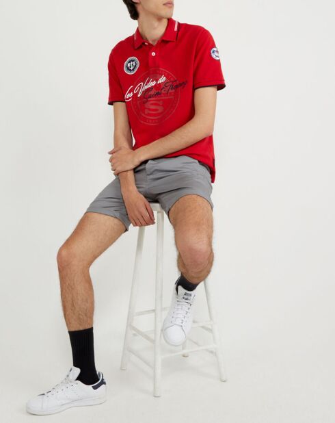 North Sails X Les Voiles de St Tropez grote rode polo met grafische print
