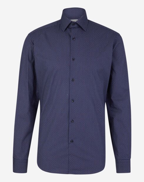 Camicia con design a cravatta blu marino a vestibilità regolare