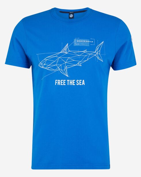 T-Shirt 100% Coton Bio Free The Sea bleu