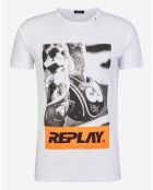 T-Shirt Rock Fluo blanc