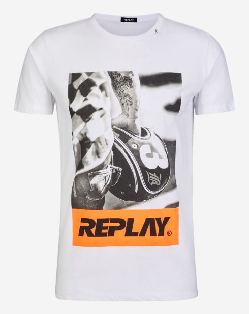 T-Shirt Rock Fluo blanc