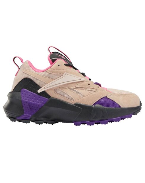 Baskets en Velours de Cuir & Mesh Aztrek Double Mix T rose/violet