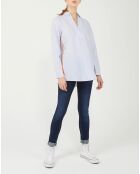 Blouse Popelin rayée bleue