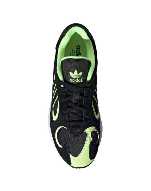 Baskets en Velours de Cuir & Mesh Yung-1 noir/jaune