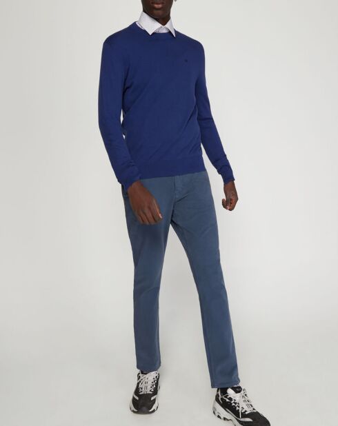 Pantalon chino Slim Krandi bleu