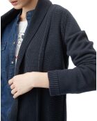 Cardigan long bleu marine