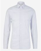 Chemise Slim Fit Carres Points blanche