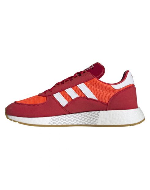 Baskets en Velours de Cuir & Mesh Marathon Tech rouge/orange/blanc