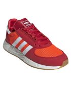 Baskets en Velours de Cuir & Mesh Marathon Tech rouge/orange/blanc