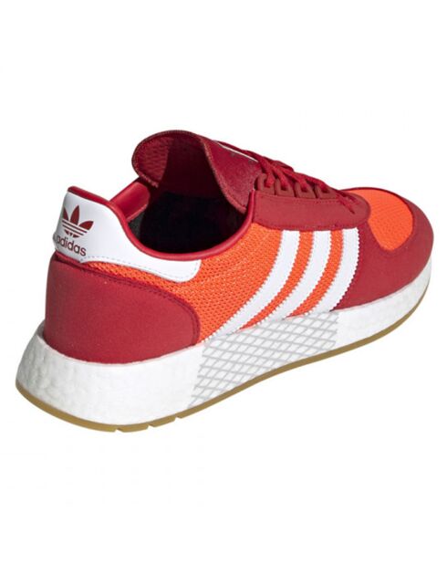 Baskets en Velours de Cuir & Mesh Marathon Tech rouge/orange/blanc