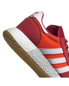 Baskets en Velours de Cuir & Mesh Marathon Tech rouge/orange/blanc