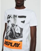 T-Shirt Rock Fluo blanc