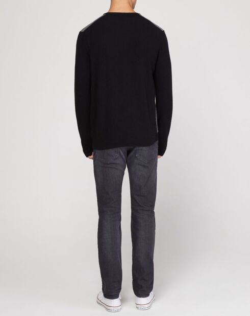 Maglione in misto lana nero/grigio