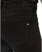 Pantalon slim en Velours lisse Alby  noir