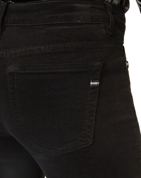 Pantalon slim en Velours lisse Alby  noir