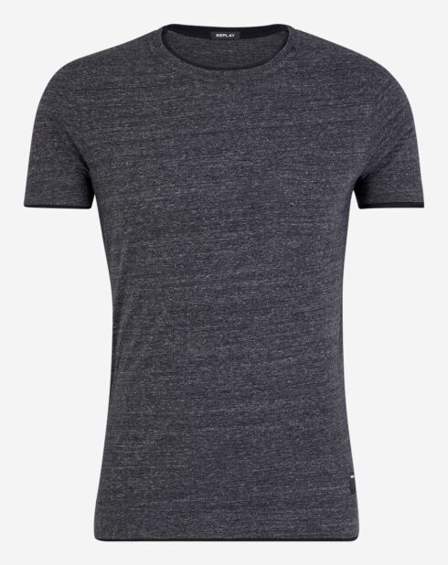 T-Shirt Double Col poche gris foncé