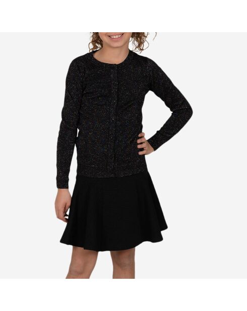 Cardigan uni a paillettes noir