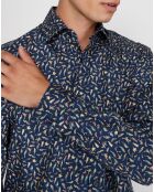 Chemise Regular Fit Perroquets bleu marine/multicolore