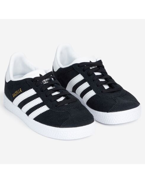 Baskets en Velours de Cuir Gazelle 2 noir/blanc