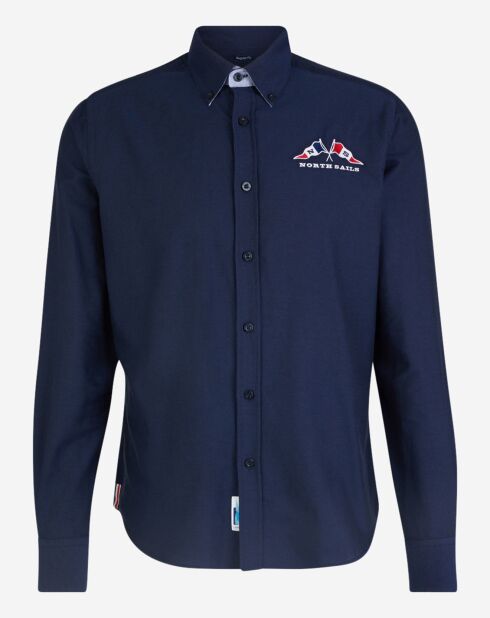 Chemise droite Oxford bleu marine