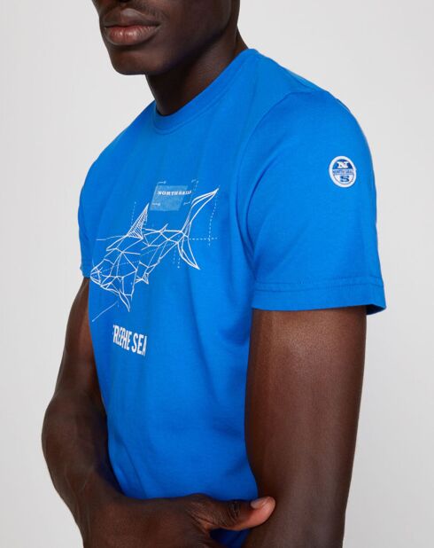 T-Shirt 100% Coton Bio Free The Sea bleu