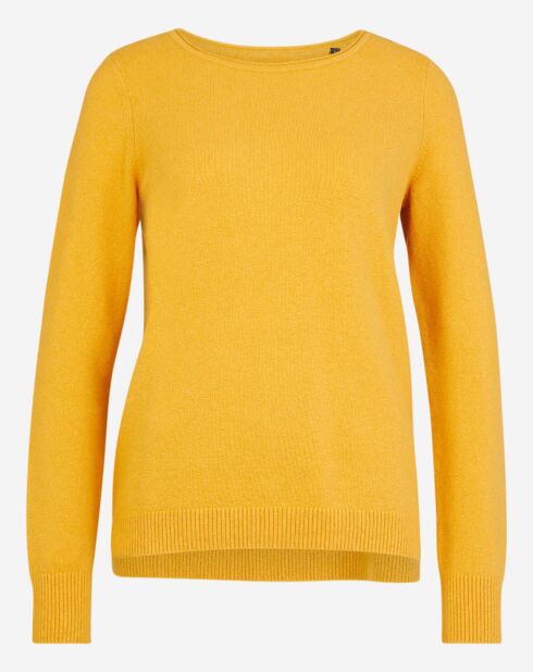 Pull droit col rond jaune