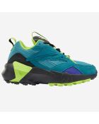 Baskets en Velours de Cuir & Mesh Aztrek Double Mix T vert/bleu