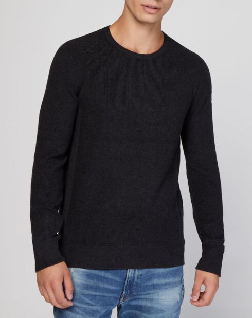 Pull côtelé anthracite