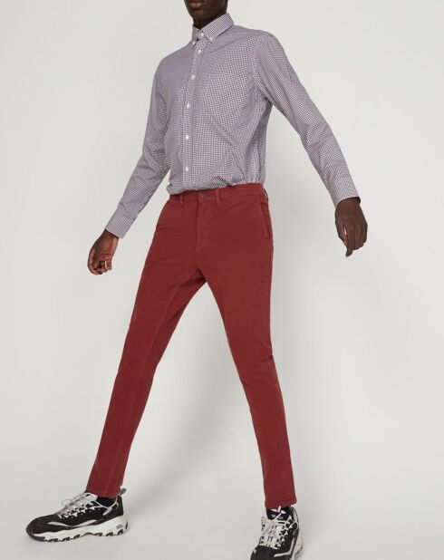 Pantalon chino Slim Krandi bordeaux