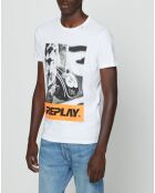 T-Shirt Rock Fluo blanc