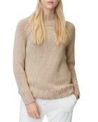 Pull en Laine mélangée col montant beige