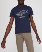 T-Shirt 100% Coton Bio Free The Sea bleu nuit