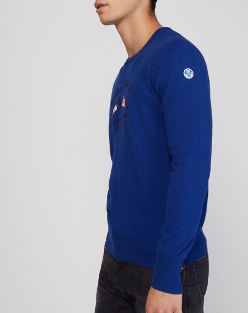 Pull brodé North Sails X Les Voiles de St Tropez bleu moyen