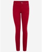 Pantalon slim en Velours fin Alby rouge foncé