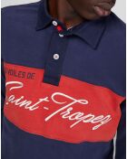 Polo en jersey brossé North Sails X Les Voiles de St Tropez bleu marine/rouge