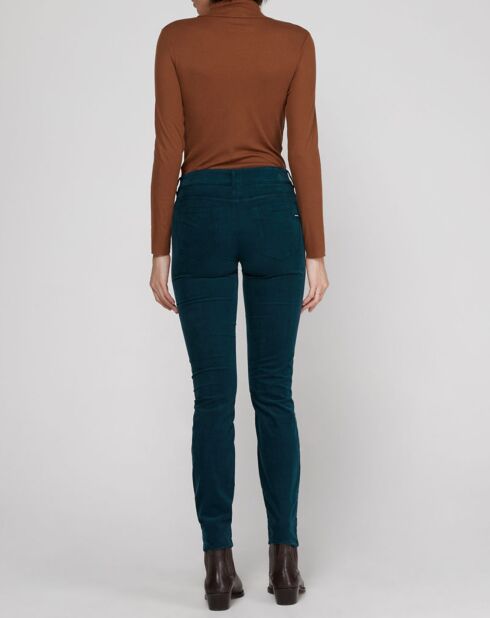 Pantalon slim en Velours fin Alby vert foncé