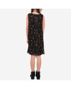 Robe droite fluide imprimé floral  noire