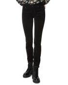 Pantalon slim en Velours lisse Alby  noir