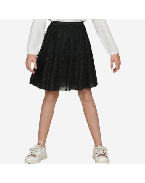 Jupe courte forme trapèze unie noire