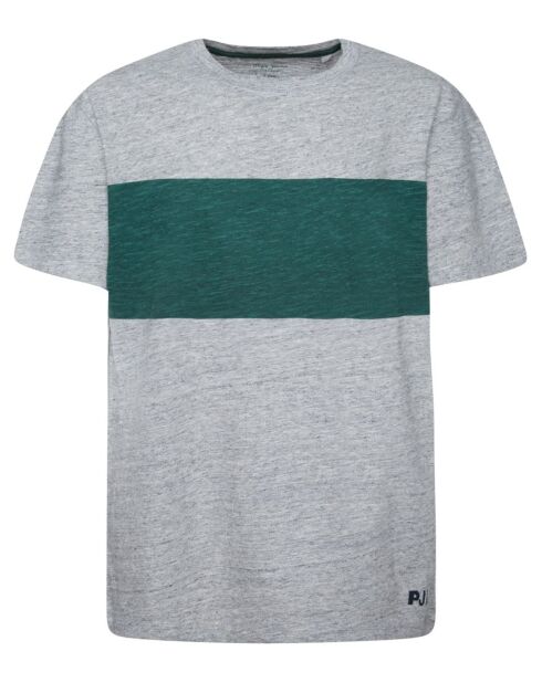 T-Shirt Reuben rayure gris/vert