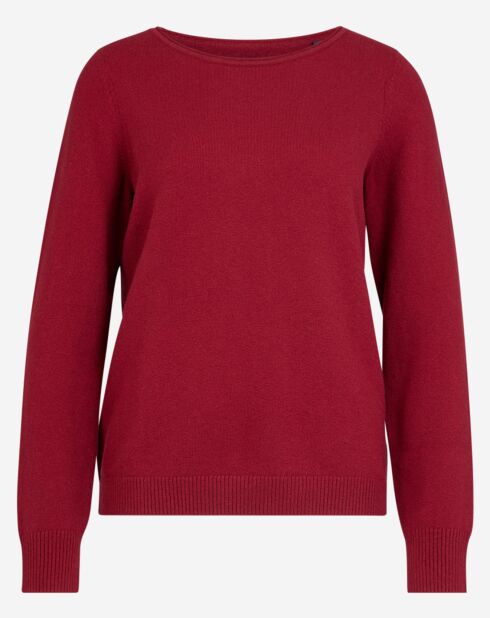 Pull droit col rond bordeaux