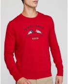 Pull brodé North Sails X Les Voiles de St Tropez rouge