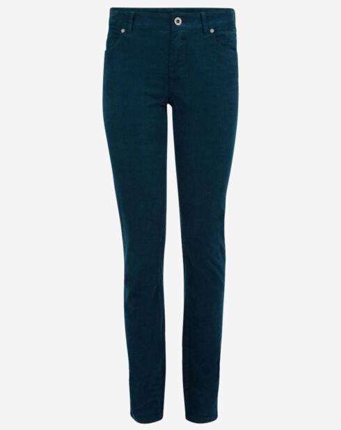 Pantalon slim en Velours fin Alby vert foncé