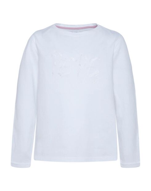 T-Shirt Logo Sequins blanc